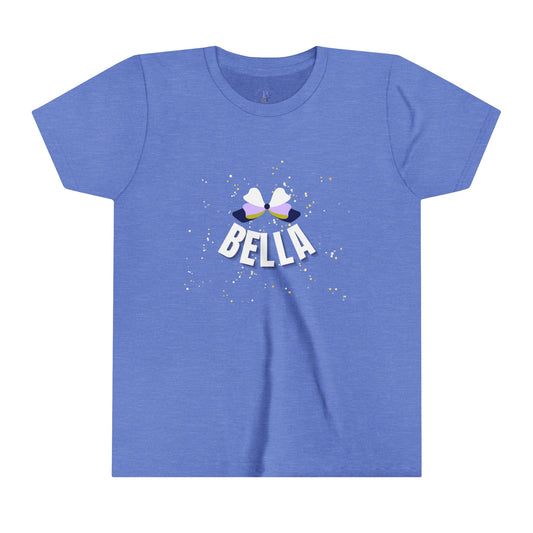 White/Lavender/Navy Bella Youth Short-sleeve Tee