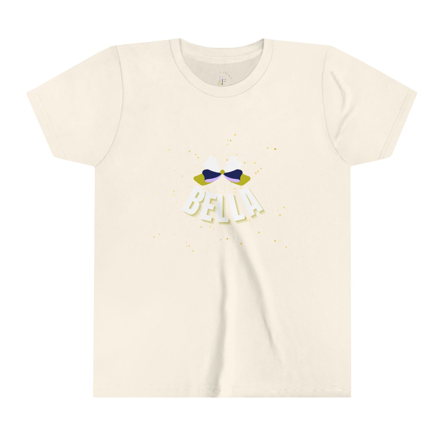 White/Navy/Olive Bella Youth Short-sleeve Tee